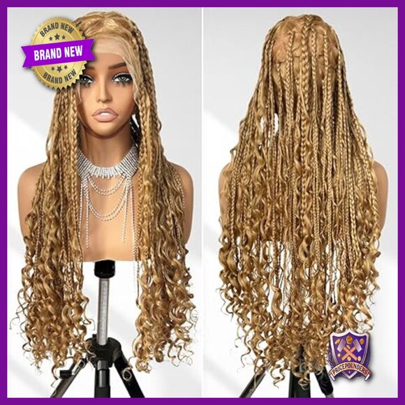 32 Inch Full Lace Synthetic Wig Knotless Braids Boho Goddess Style main image 4